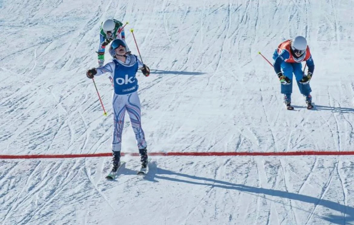Elodie Bertholet à la ligne d'arrivée