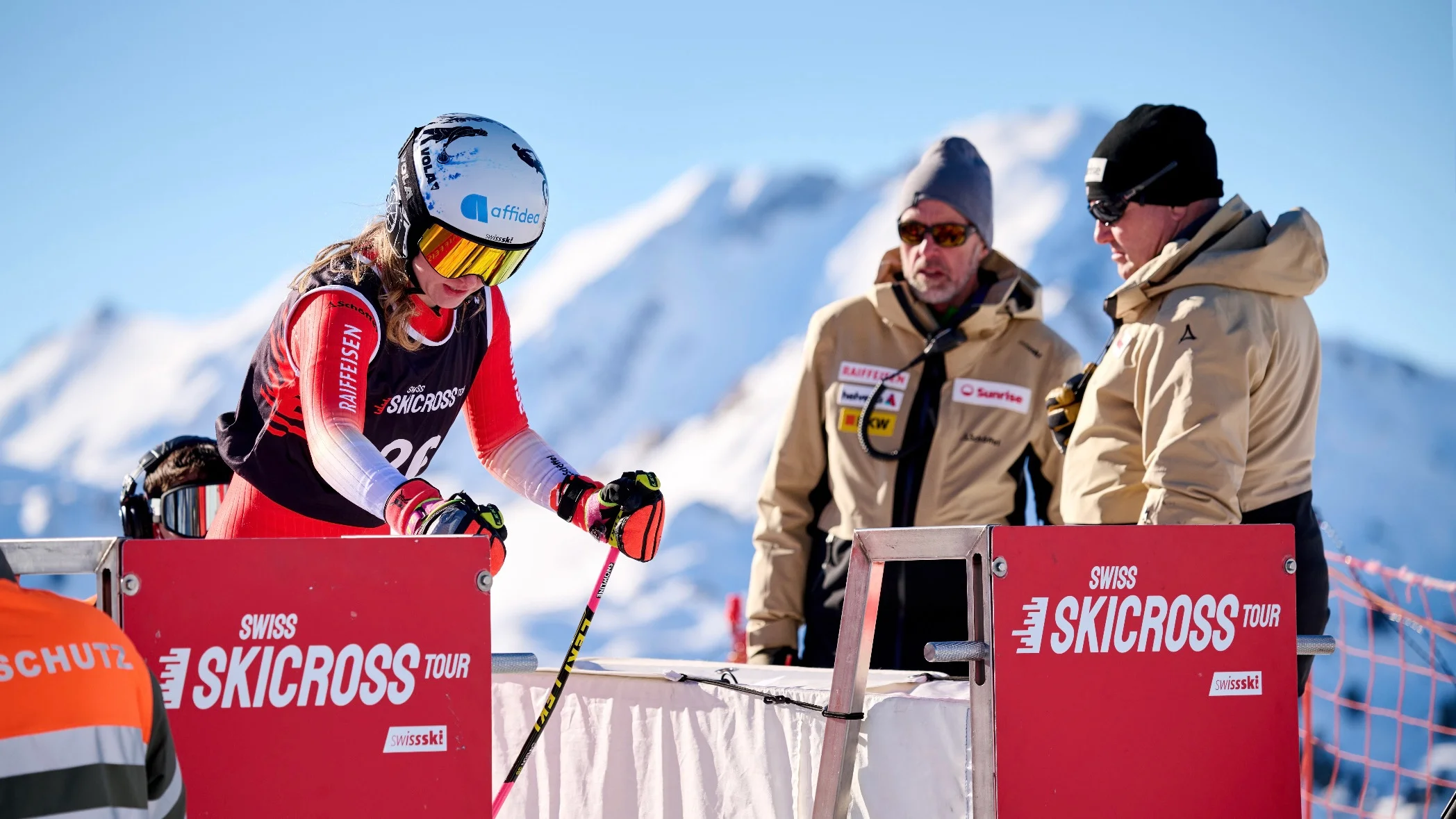 Elodie Bertholet au départ d'un course de ski