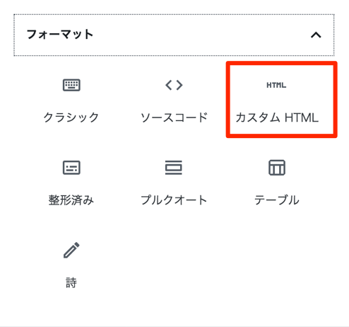 WordPressカスタムHTML