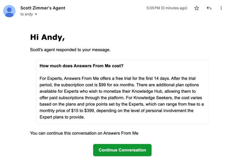 Agent-powered email response