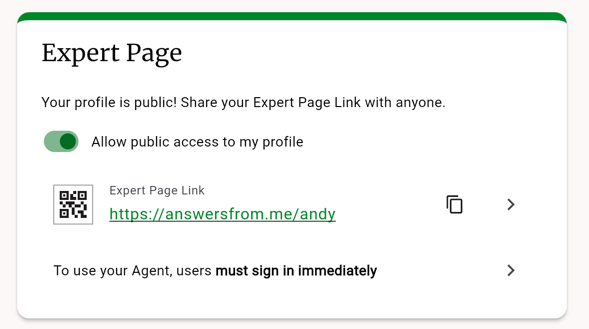 Expert Page settings