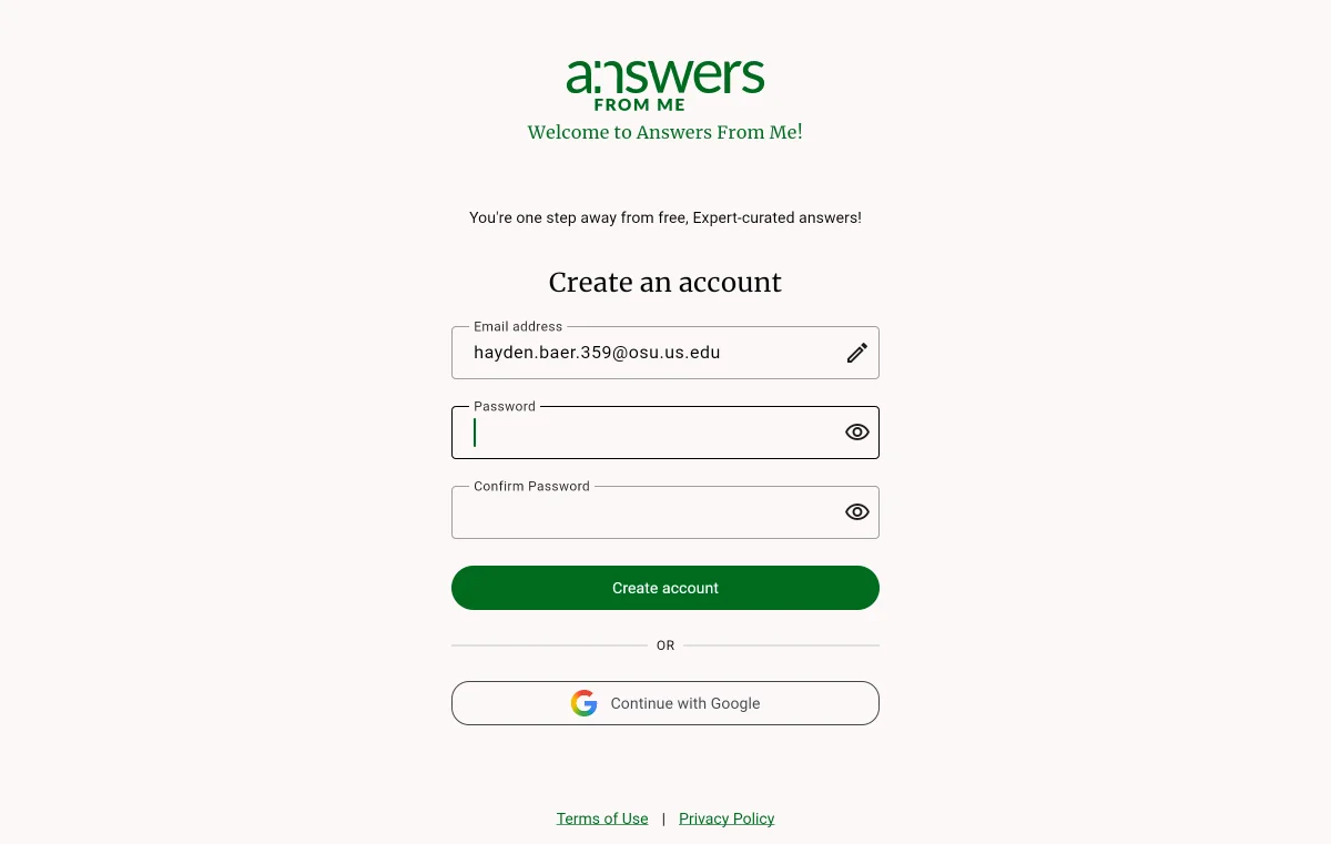 Creating an account