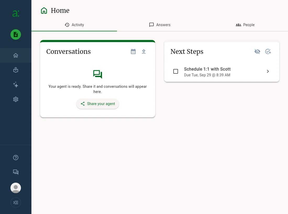The Expert Dashboard Home page after setup