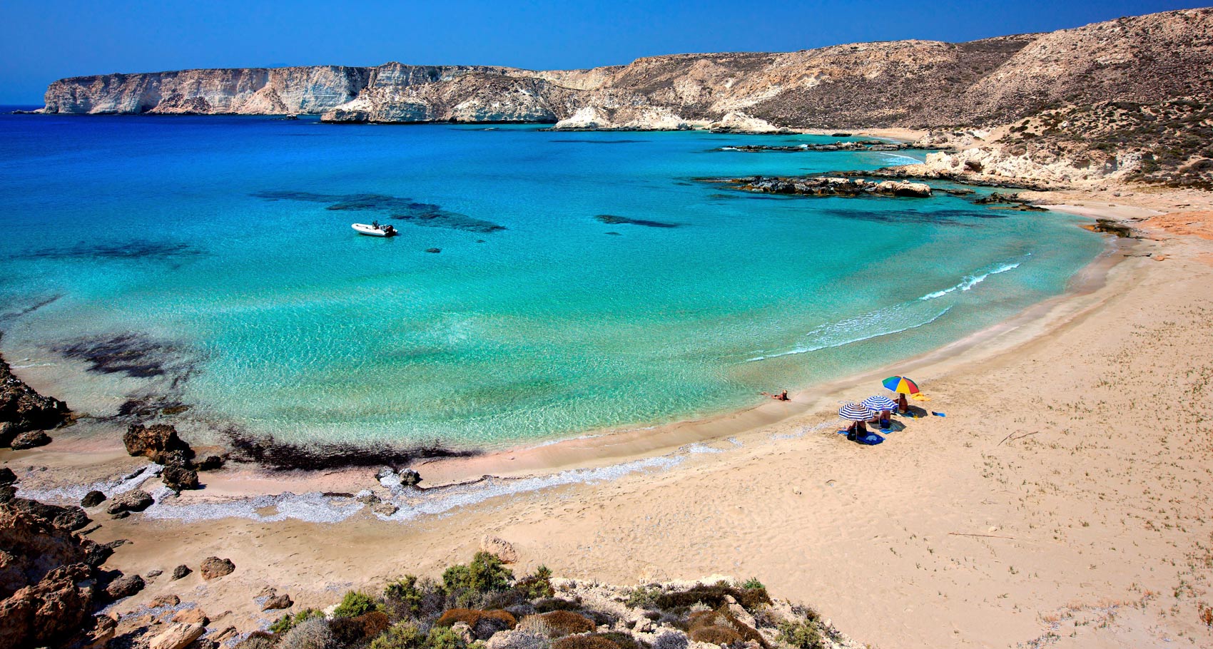 Beach in Crete island with golden sand