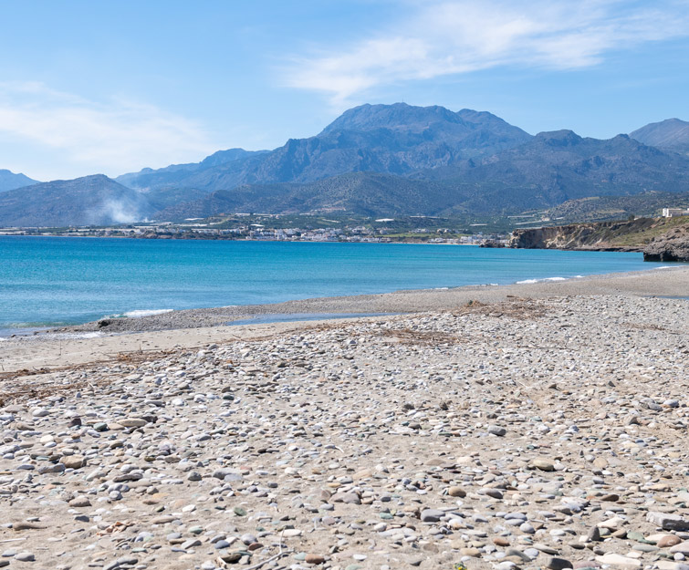 Beach in Crete island with golden sand