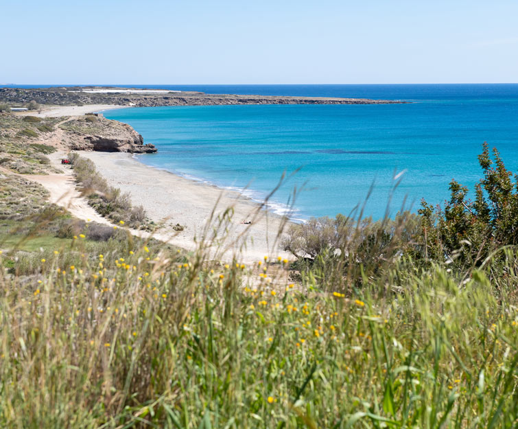 Beach in Crete island with golden sand