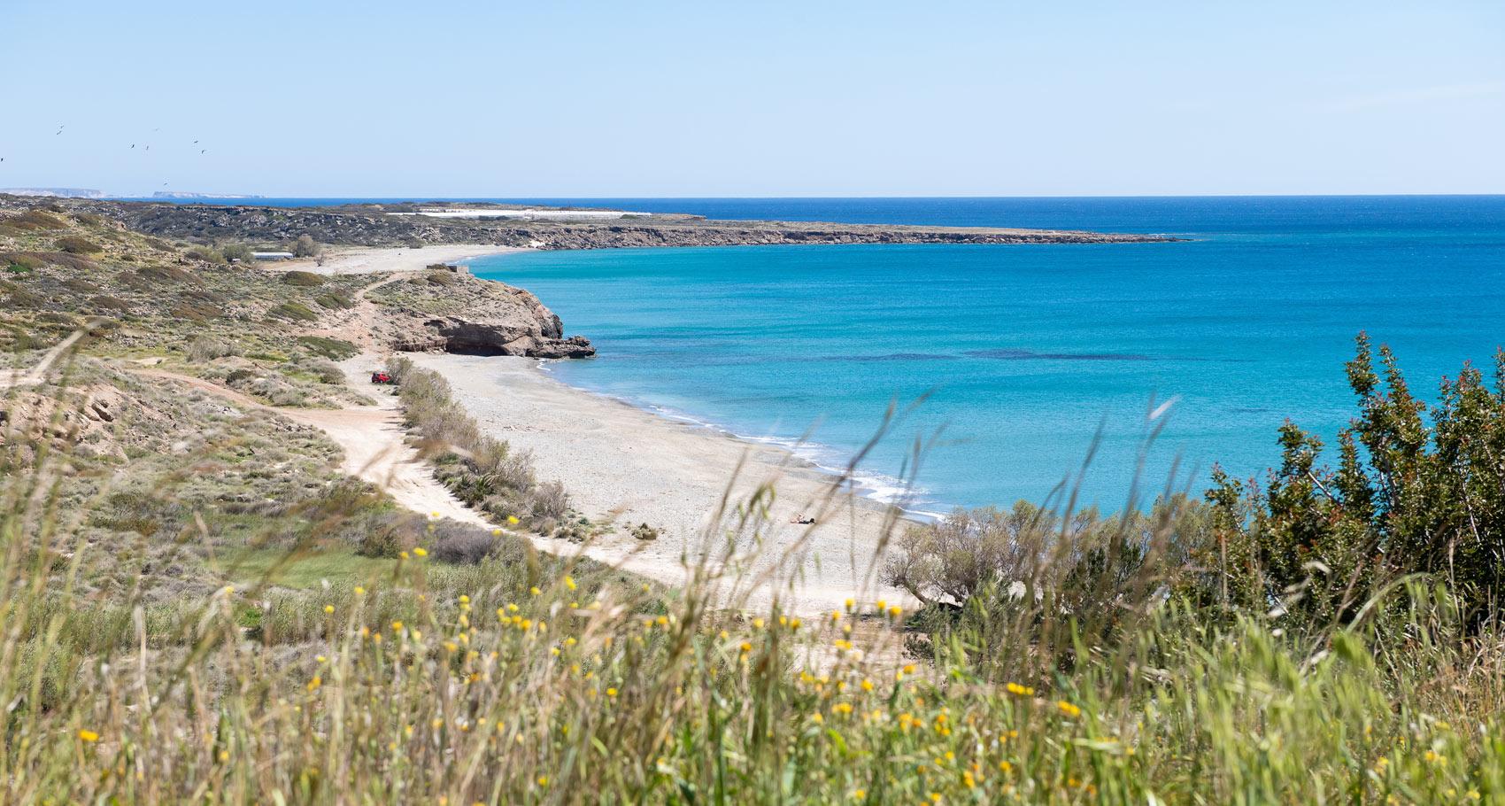 Beach in Crete island with golden sand