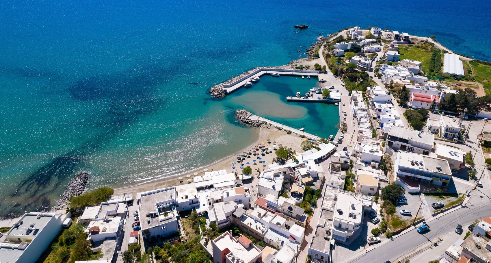 Beach in Crete island with golden sand