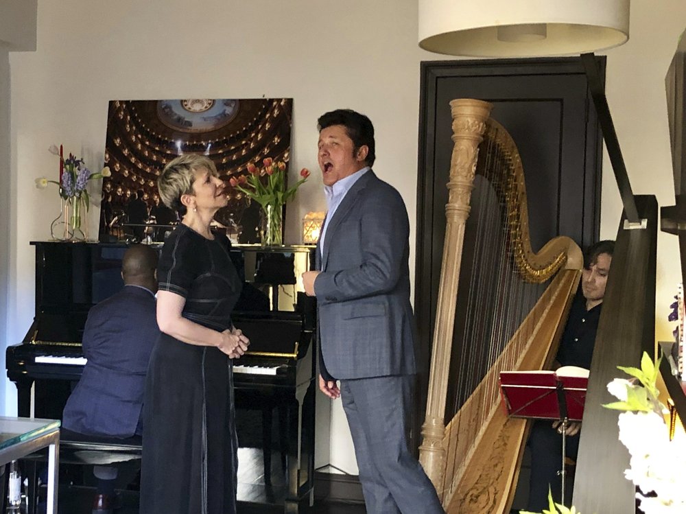 Joyce DiDonato and Piotr Beczala, making sure the show goes on, performed from the living room of DiDonato’s New York City apartment
