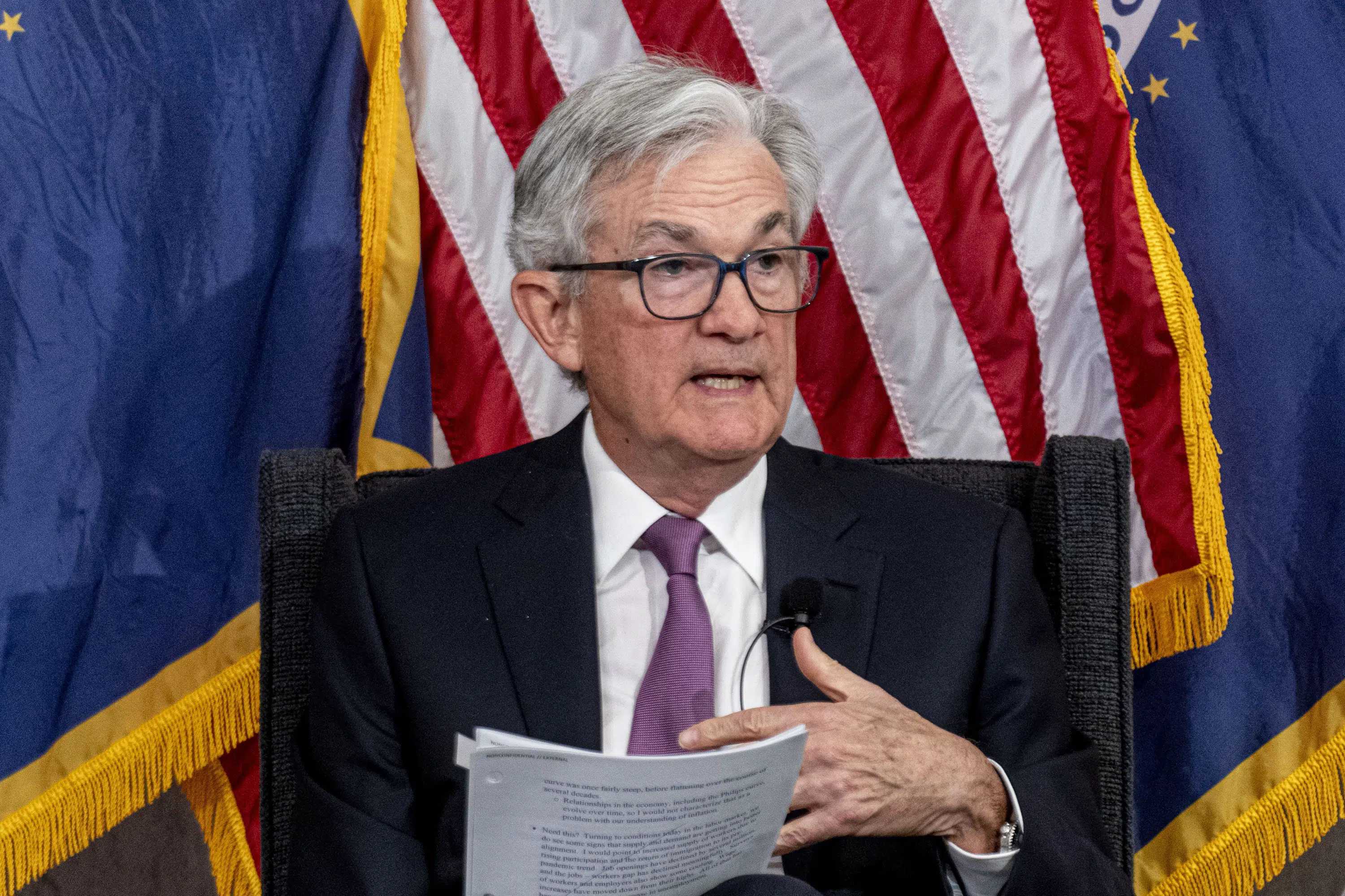 Federal Reserve Chair Powell hints at a pause in rate hikes when central bank meets next month Federal Reserve Chair Powell hints at a pause in rate hikes when central bank meets next month