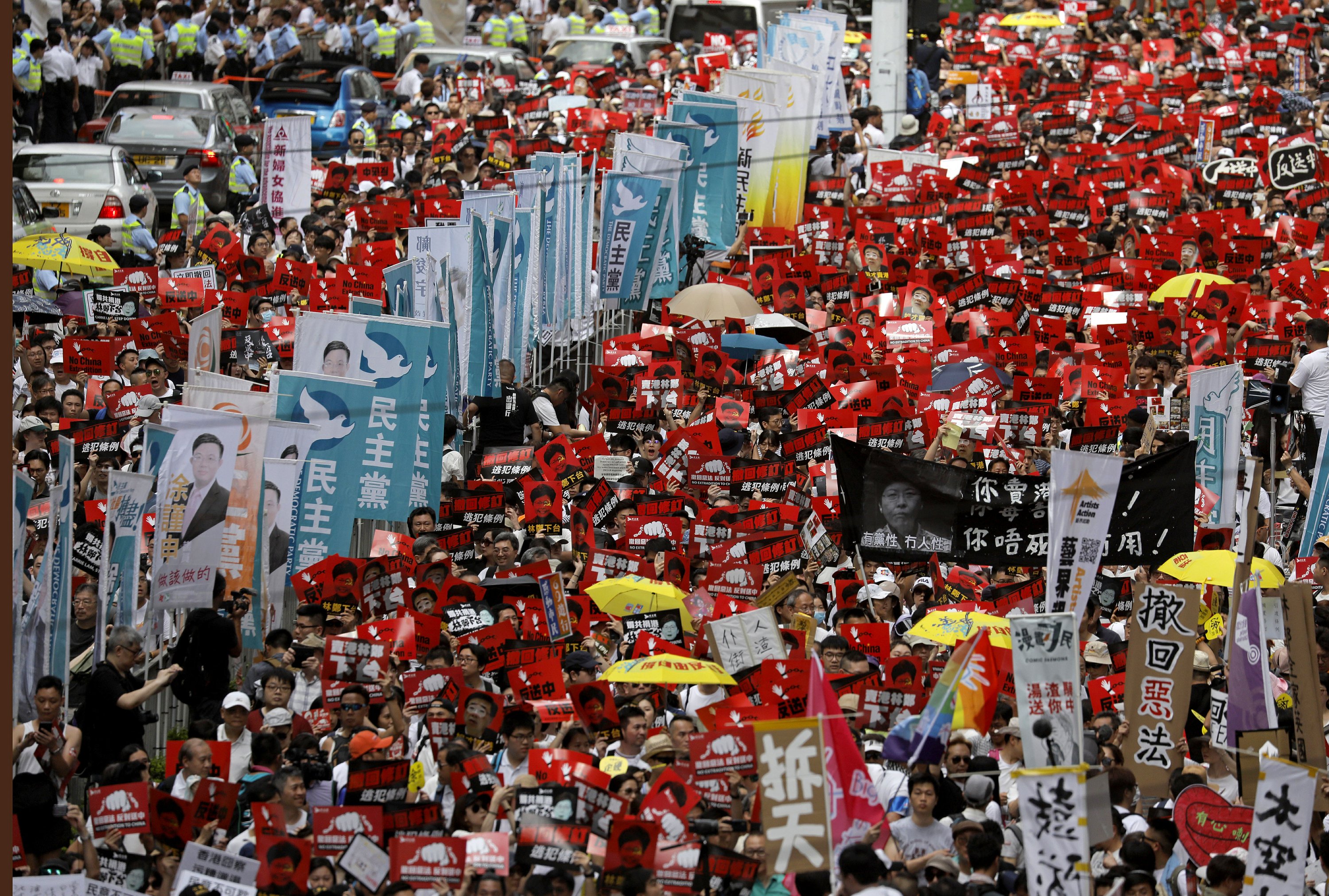 Massive Extradition Bill Protest Fills Hong Kong Streets