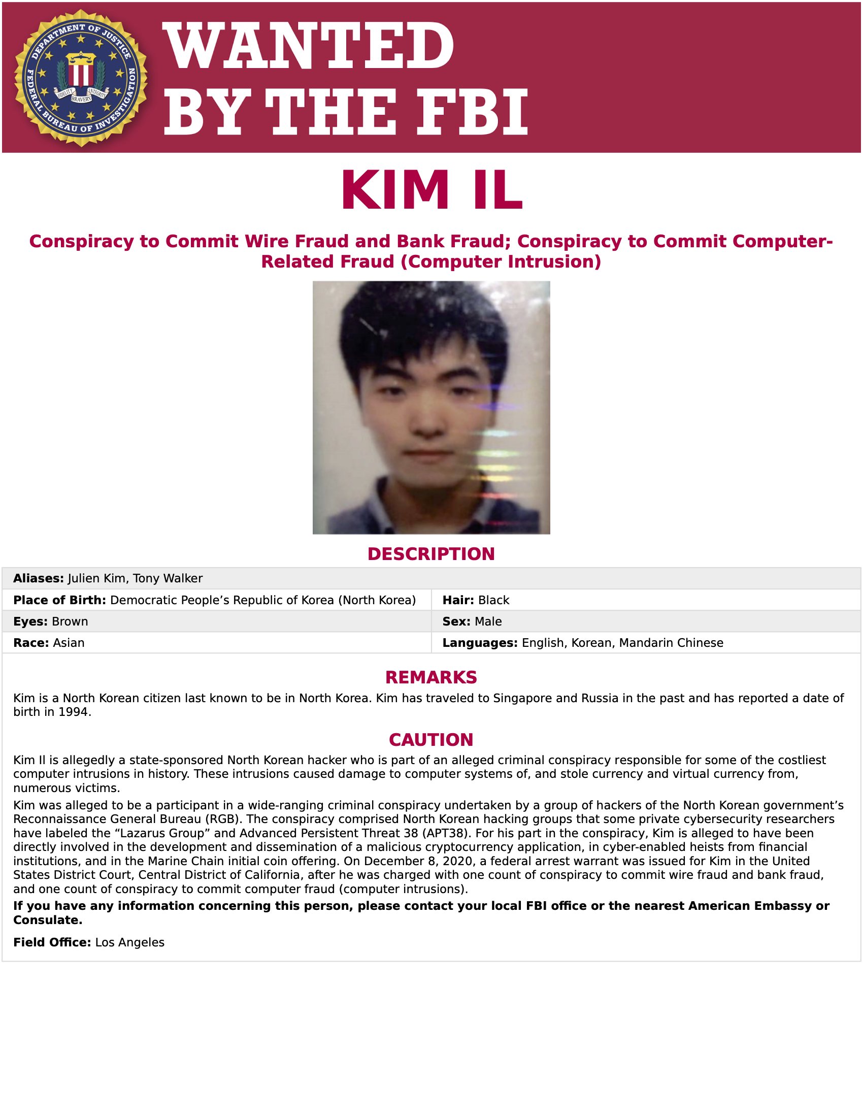 Us Charges North Korean Computer Programmers In Global Hacks