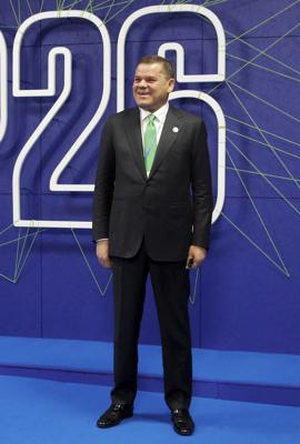 El primer ministro interino de Libia, Abdulhamid Dbeibah, en la conferencia climática de Glasgow, Escocia, el 1 de noviembre del 2021. (Phil Noble/Pool via AP)