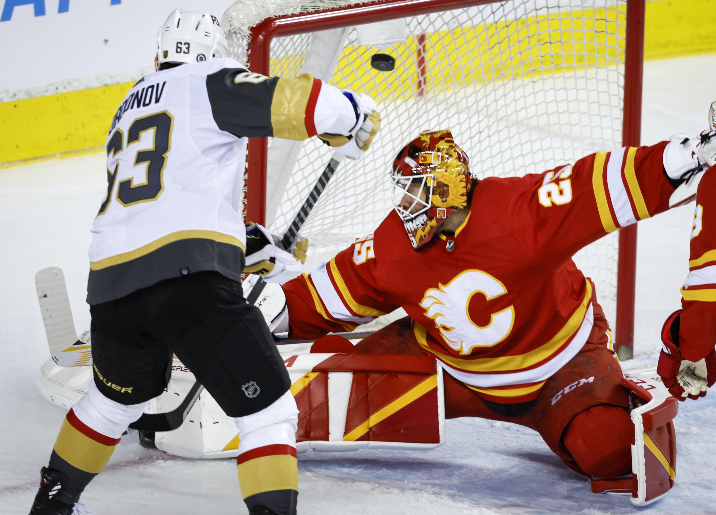 Logan Thompson makes 35 saves, Golden Knights top Flames 61 AP News