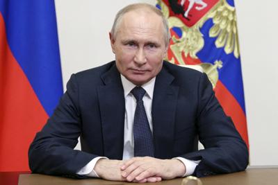 El presidente ruso Vladimir Putin en su residencia Novo-Ogaryovoen las afueras de Moscú, el 22 de mayo del 2021. (Sergei Ilyin, Sputnik, Kremlin Pool Photo via AP)