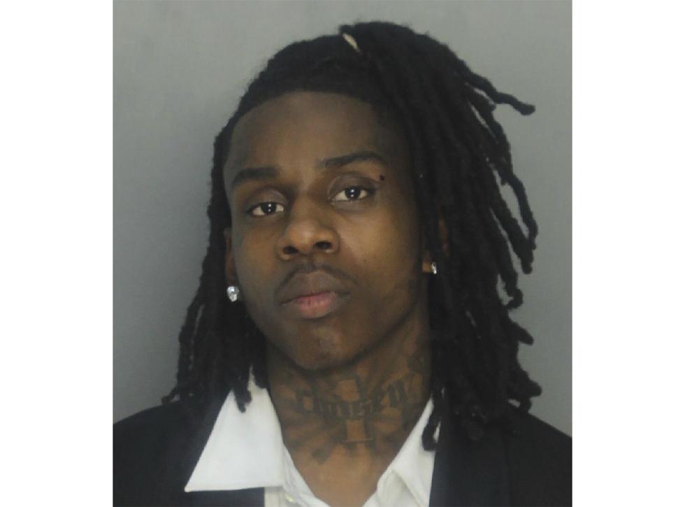 This photo provided by Miami-Dade County Jail shows Rapper Polo G. Officials say rapper Polo G has been arrested in Miami on charges including battery on a police officer, resisting arrest with violence and criminal mischief. Jail records show 22-year-old Taurus Bartlett was booked into jail on Saturday, June 12, 2021.(Miami-Dade County Jail via AP)