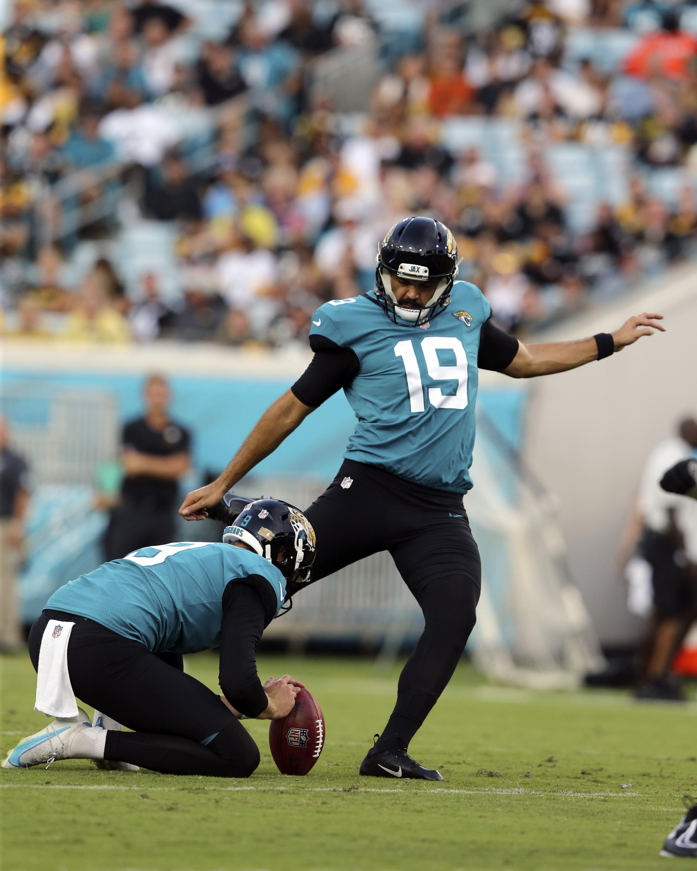 Jaguars waive 3rd kicker of camp, clear spot for McCourt | AP News