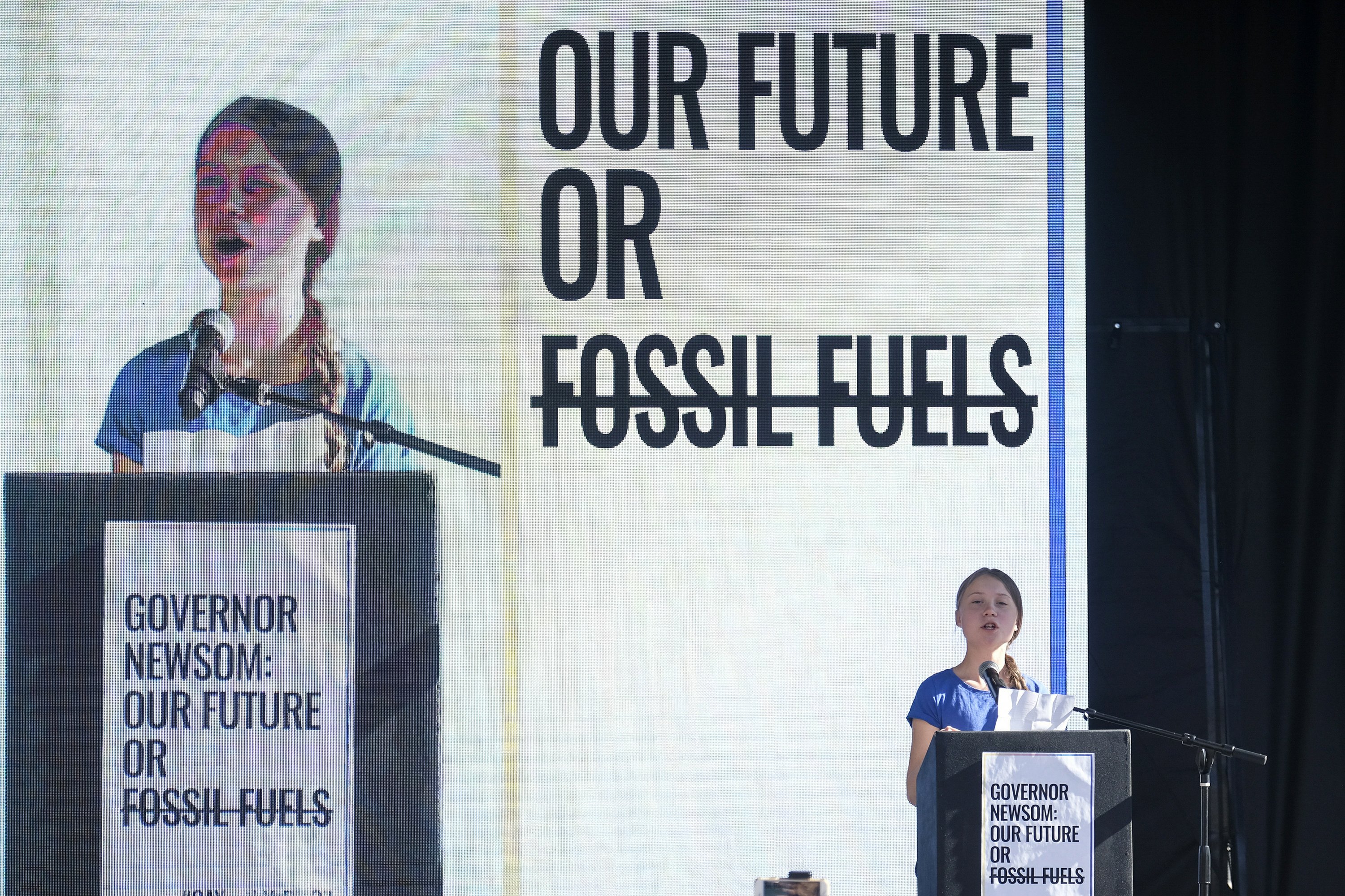 Greta Thunberg call to fight global warming cheers LA rally - The Associated Press