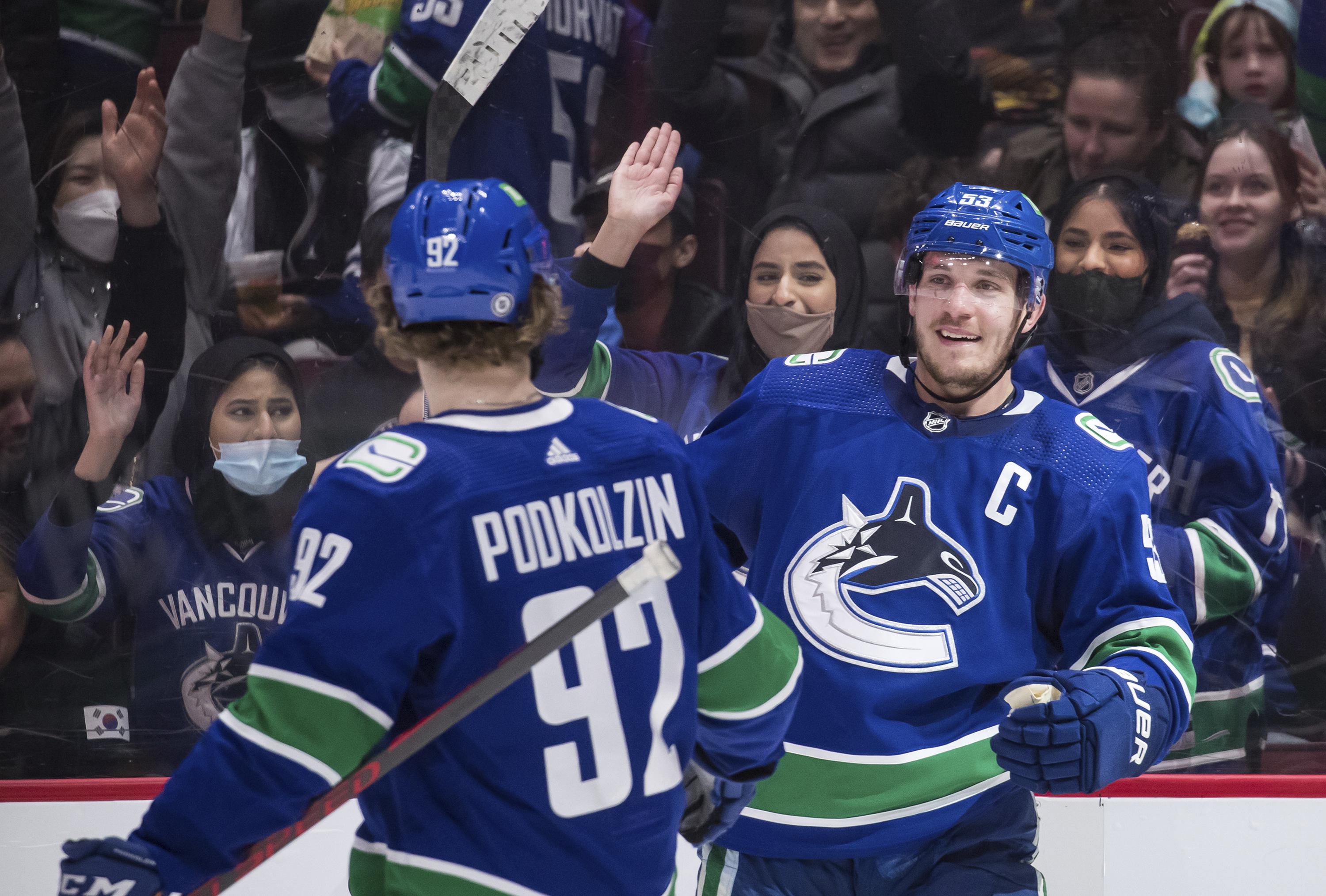 Horvat has 2 goals, assist as Canucks top Devils 6-3 | AP News