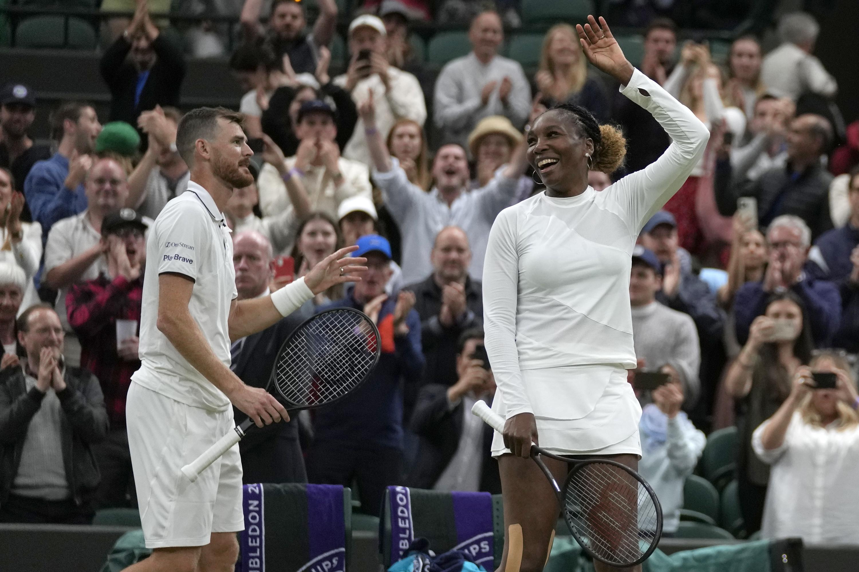 Wimbledon updates Venus returns, wins in mixed doubles AP News