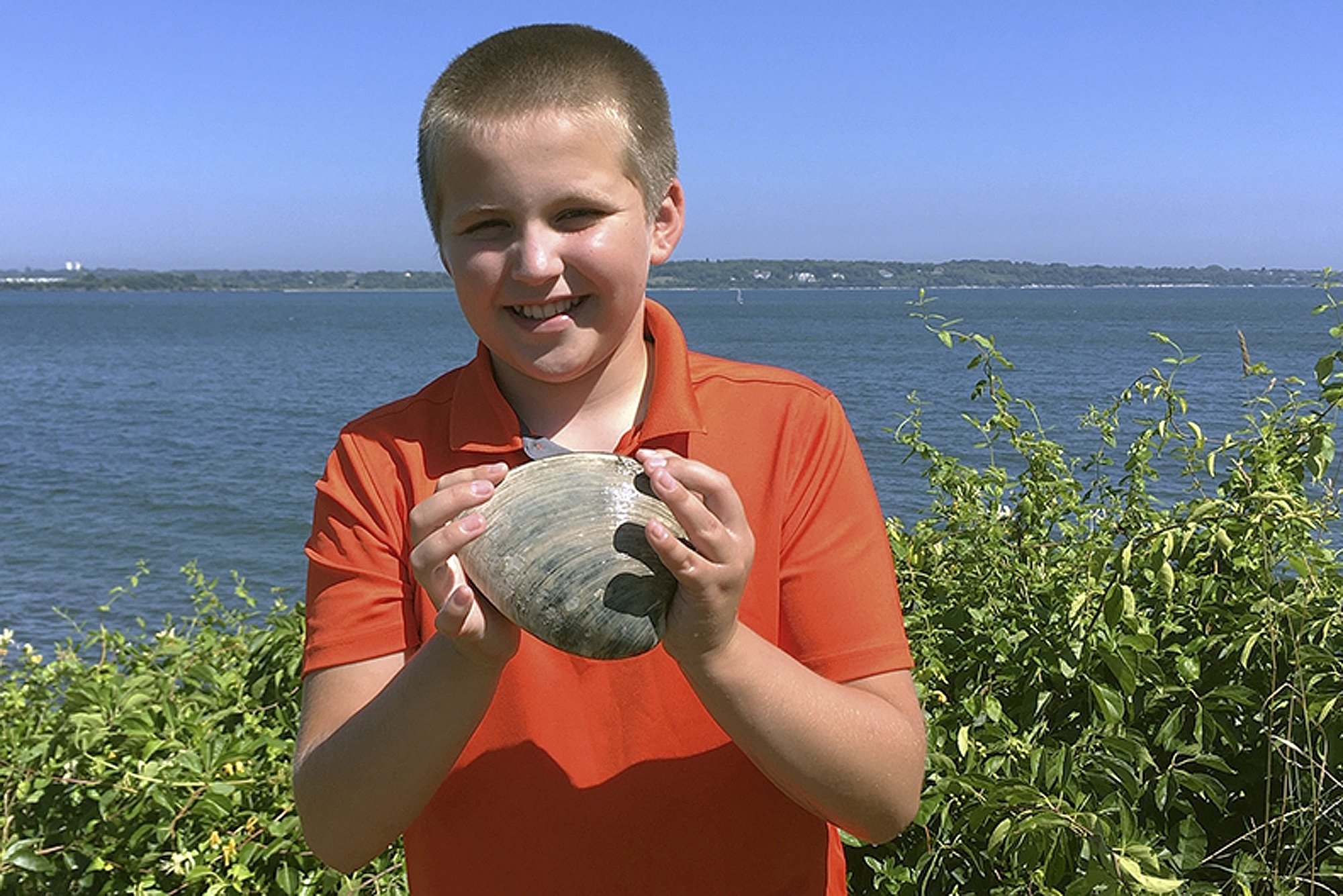 Rhode Island boy digs up massive 2 1/2-pound mollusk - The Associated Press