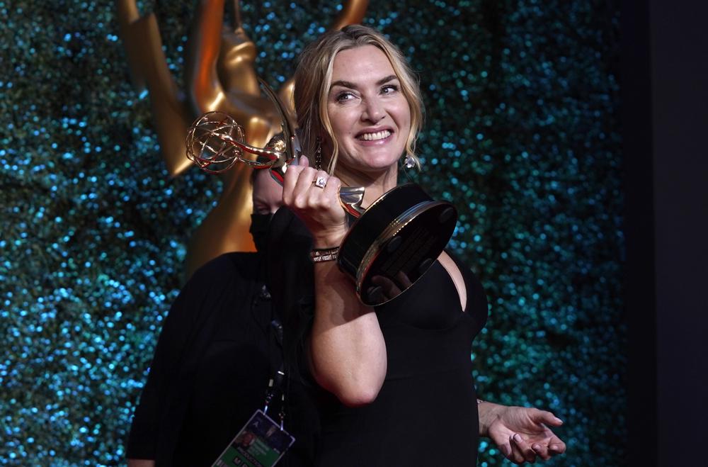 Kate Winslet, winner of the award for outstanding lead actress in a limited or anthology series or movie for 