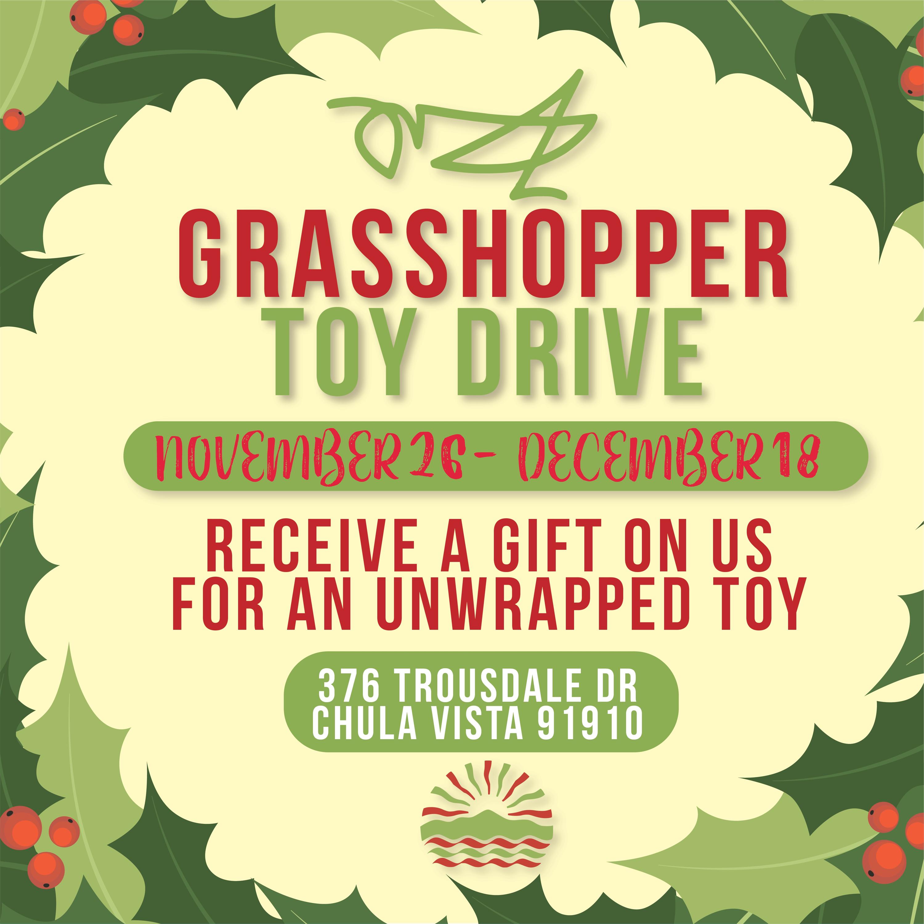 Dispensary Holiday Toy Drive in Chula Vista “Hop on in