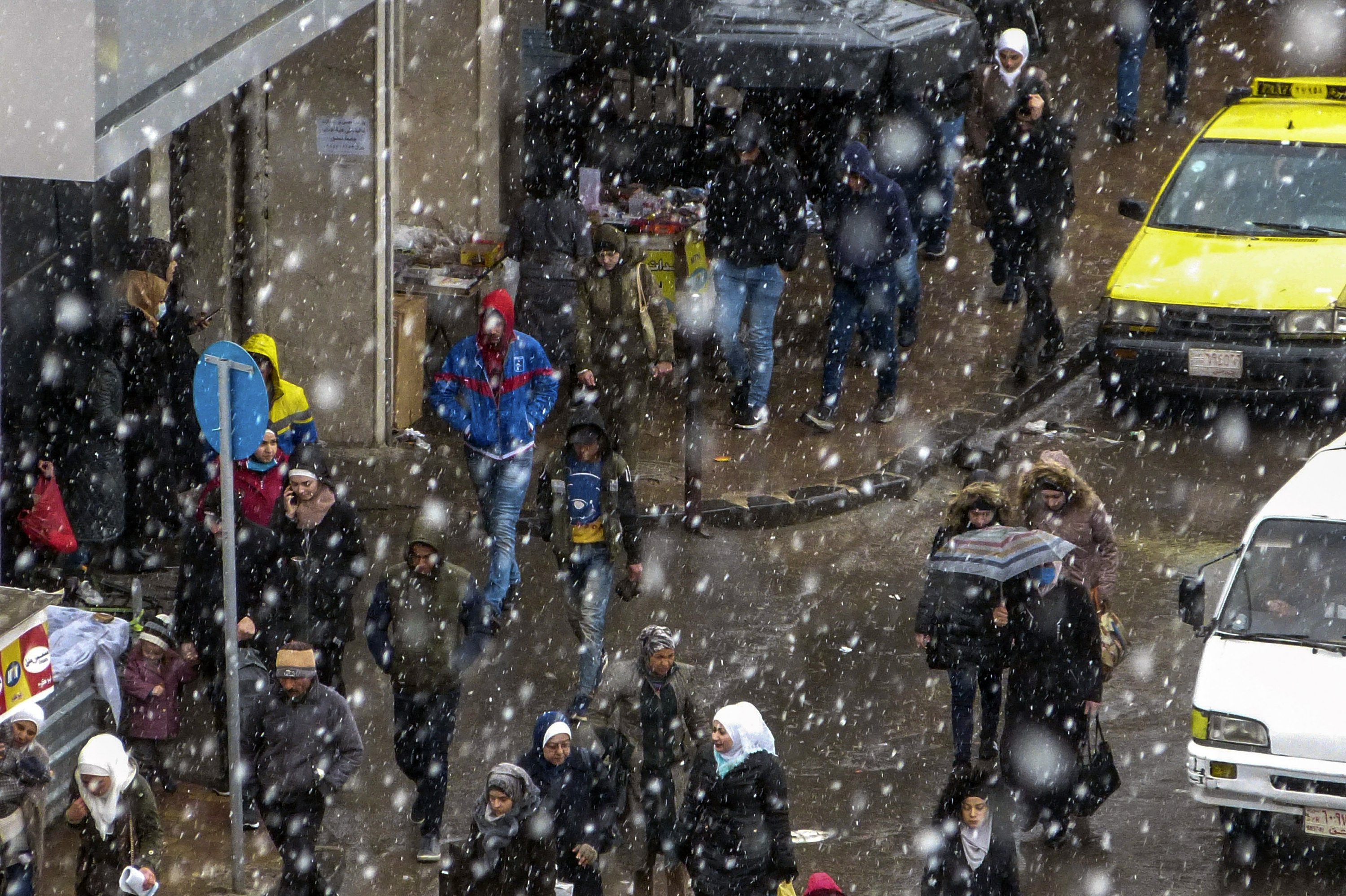 Heavy snow, storms like the winter storm hits the Middle East