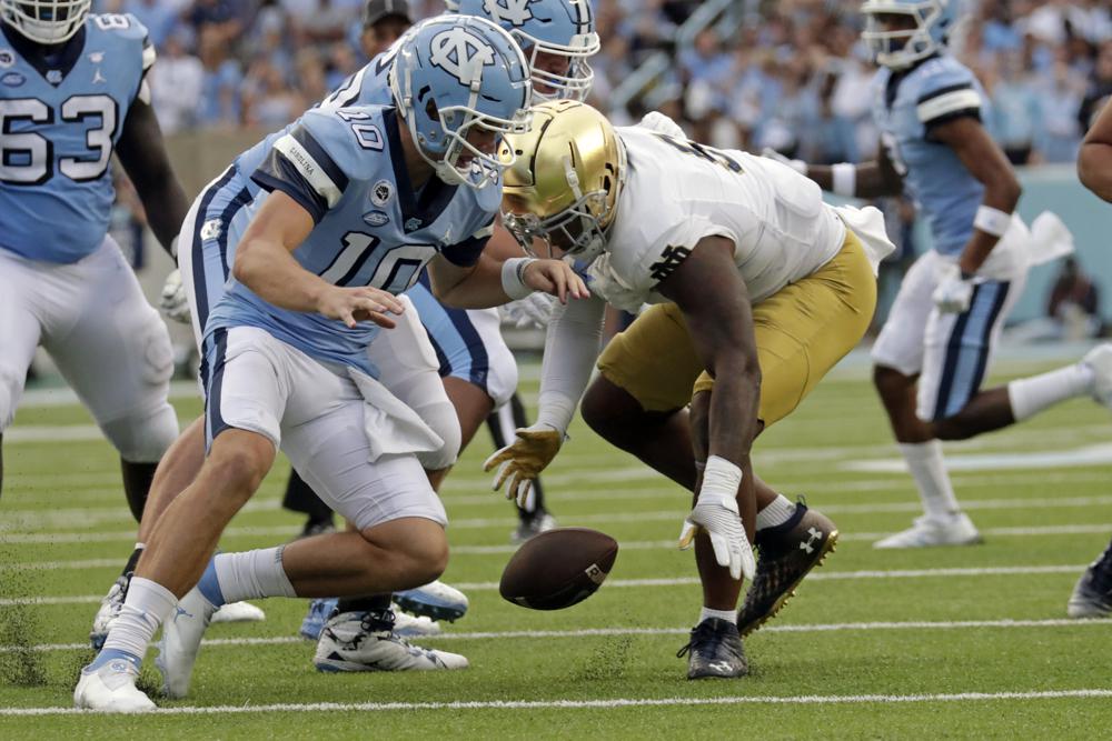 Notre Dame powers past UNC, 45-32