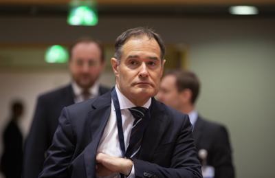 Fabrice Leggeri, director ejecutivo de Frontex, asiste a una reunkón de ministros del Interior de la UE en el edificio del Consejo de la Unión Europea en Bruselas, el 2 de diciembre de 2019. (AP Foto/Virginia Mayo, Archivo)