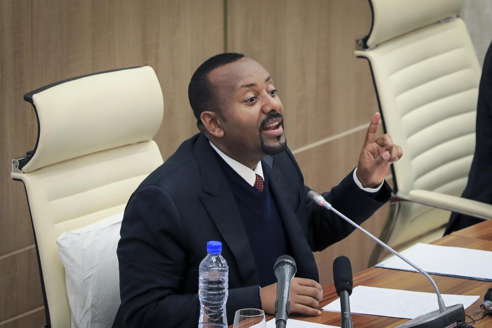 Ethiopia's Prime Minister Abiy Ahmed addresses lawmakers at the parliament in Addis Ababa, Ethiopia Thursday, July 7, 2022. Abiy said Thursday his government's police and soldiers are dying on a daily basis as the country grapples with insurgencies in Oromia and elsewhere. (AP Photo)