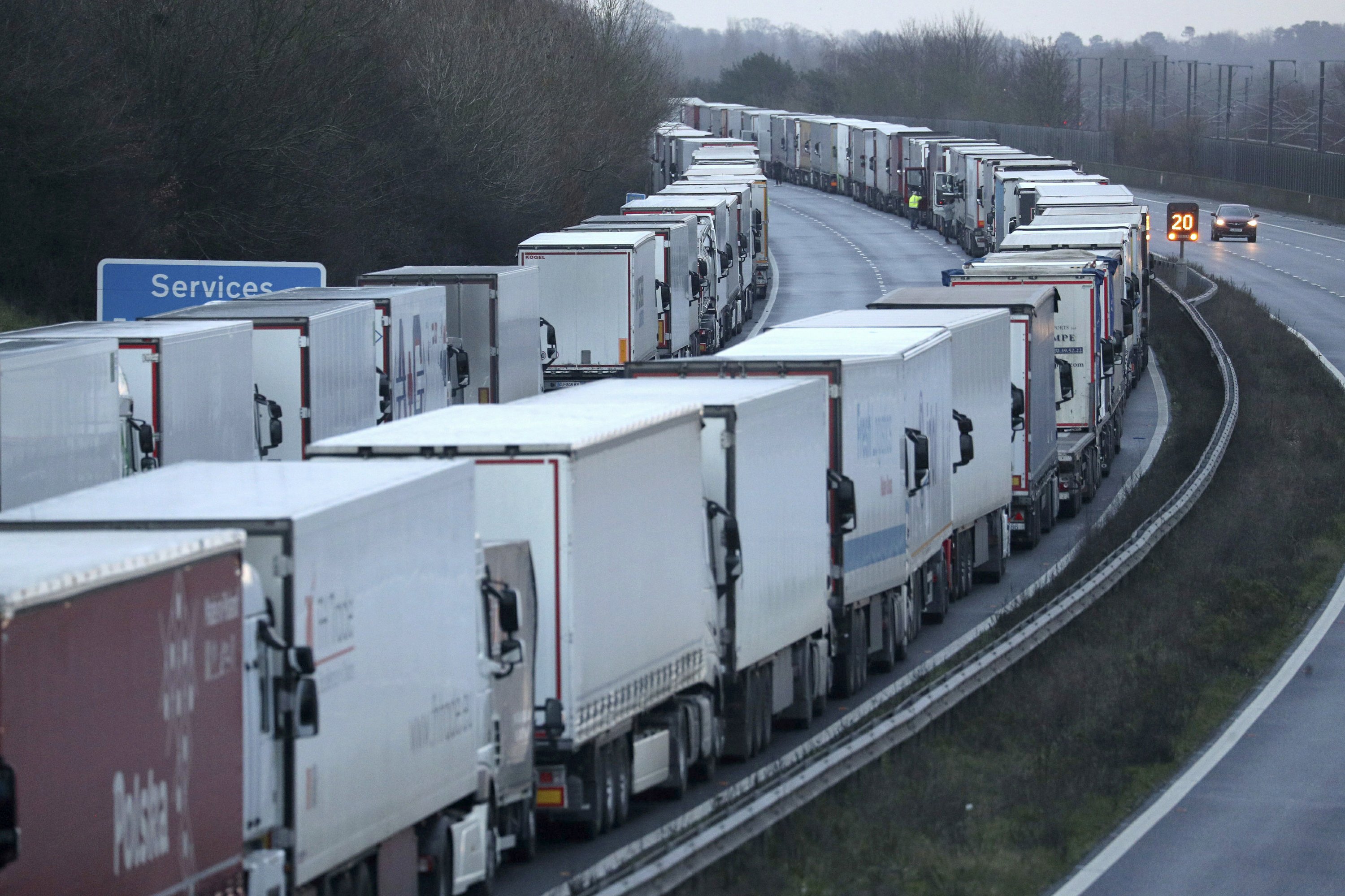 1,500 trucks bound for France blocked in England