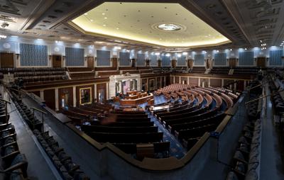 Vista del recinto de la Cámara de Representantes en el Capitolio, Washington, 28 de febrero de 2022. Aquí el presidente Joe Biden pronunciará el martes su discurso sobre el Estado de la Unión a una sesión conjunta del Congreso y a la nación. (AP Foto/J. Scott Applewhite)