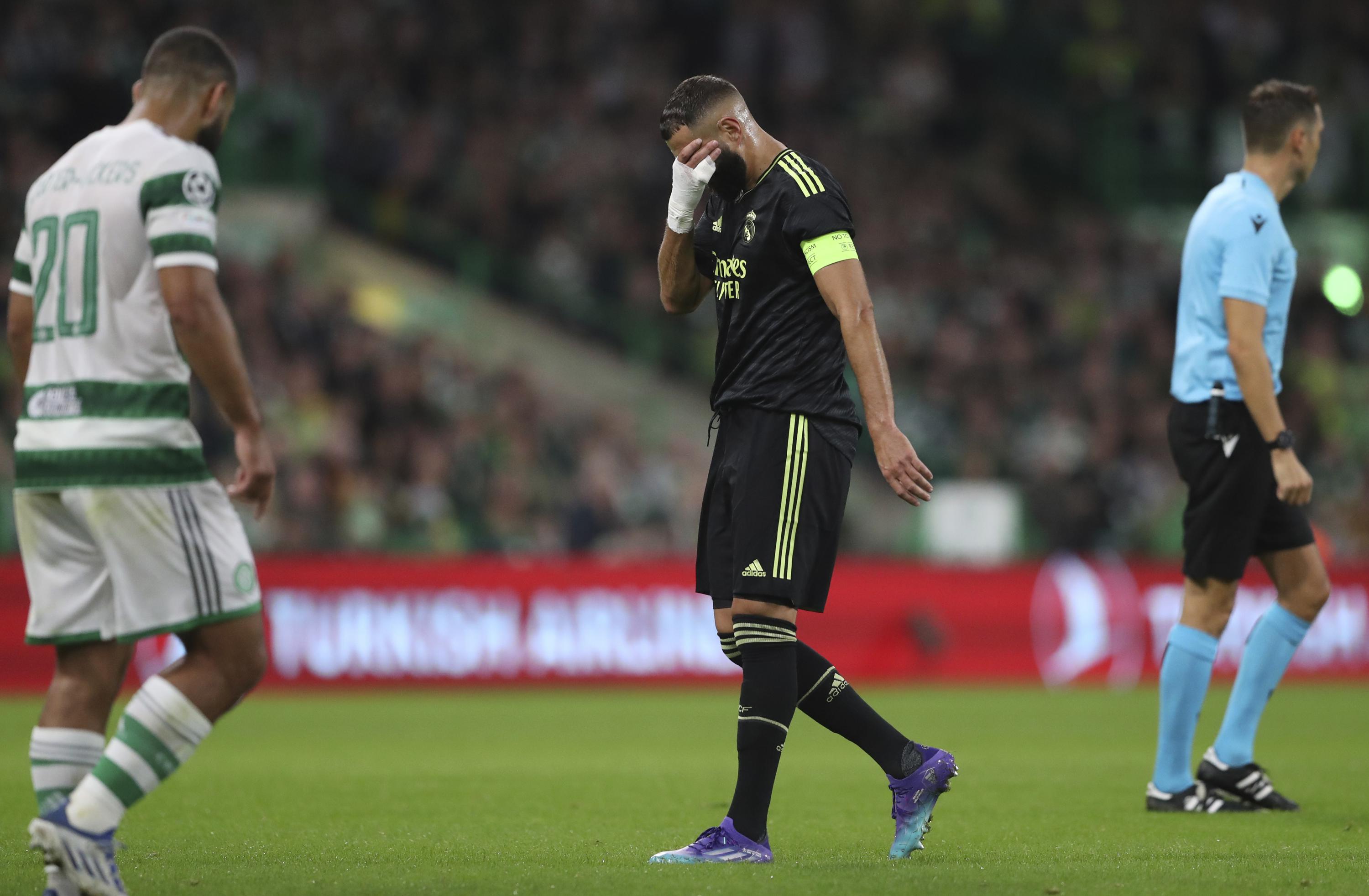 in his hands' - referring to benzema's bandaged