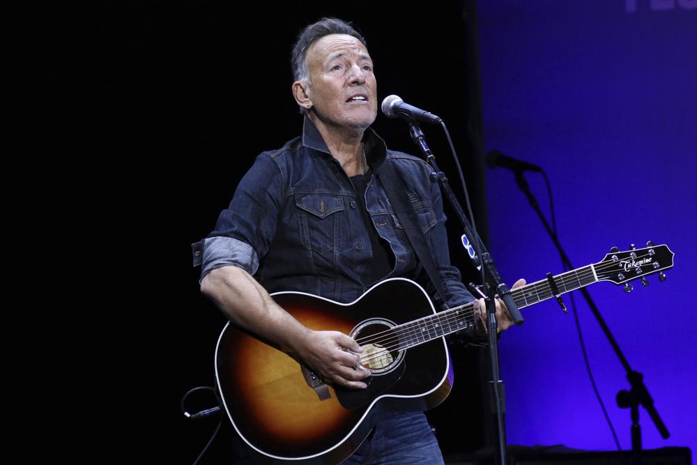 FILE - Bruce Springsteen performs at the 13th annual Stand Up For Heroes benefit concert in support of the Bob Woodruff Foundation in New York on Nov. 4, 2019. Despite Springsteen's long-time aversion to having his concerts filmed — he says it was a superstition — a new DVD offers a relatively rare look at him and his E Street Band during a peak period in the late 1970s. [Photo by Greg Allen/Invision/AP, File)