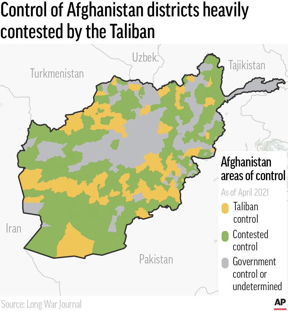 Mapping the Afghan war, while murky, points to Taliban gains