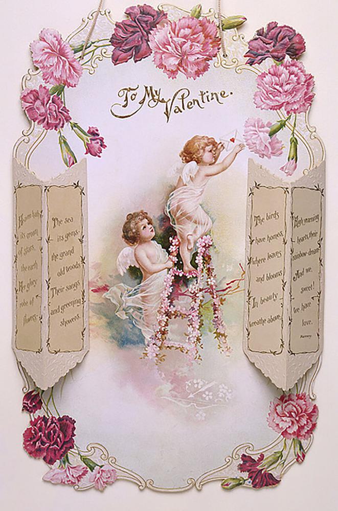 This image released by The Cooper Hewitt Smithsonian Design Museum shows a Valentines greeting card from 1810 Cooper Hewitt Smithsonian Design Museum via AP