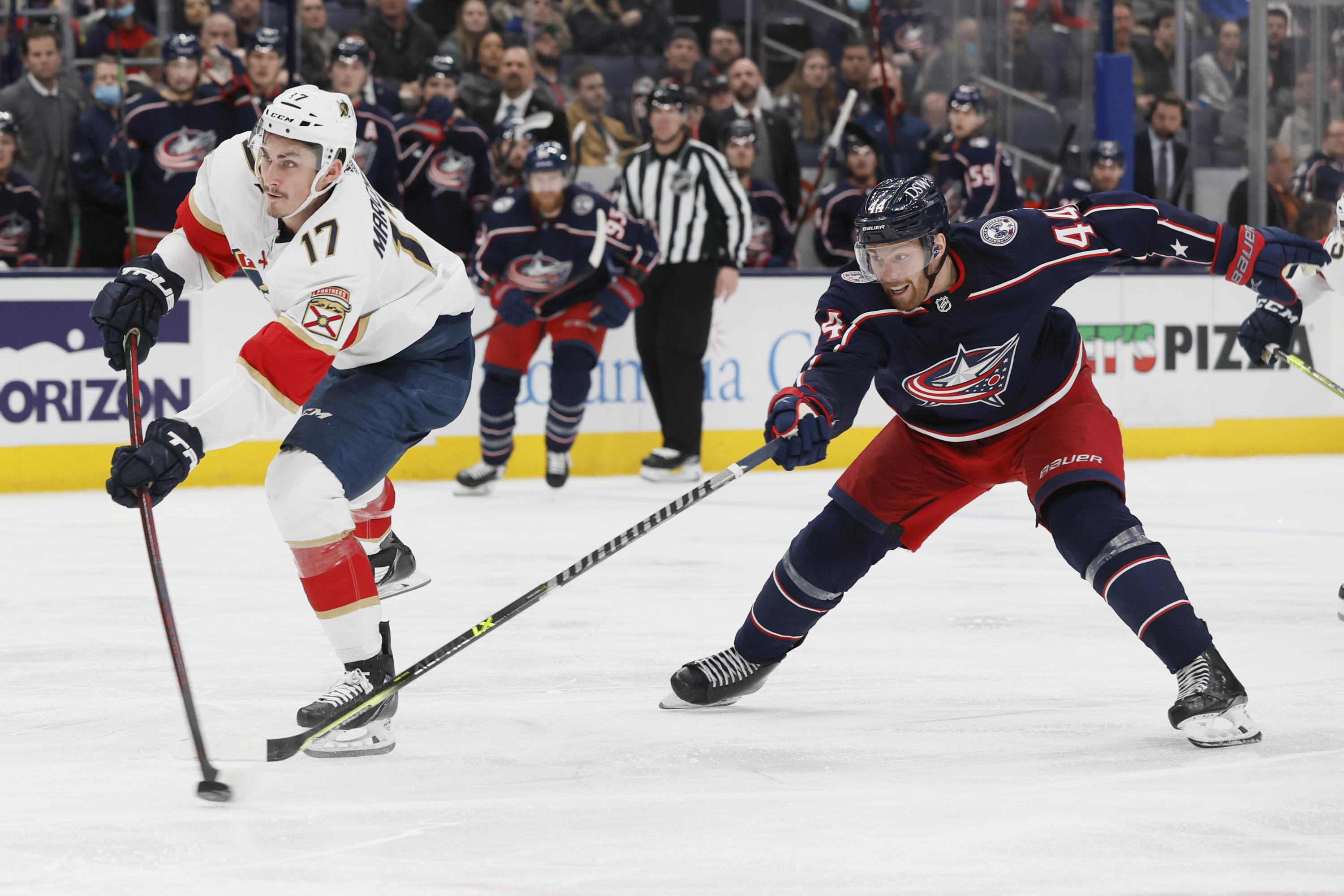 Reinhart hat trick leads Panthers over Blue Jackets 8-4 | AP News