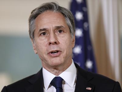 El secretario de Estado de Estados Unidos, Antony Blinken, habla tras una reunión con el canciller chileno, Andrés Allamand, el 16 de julio de 2021, en el Departamento de Estado en Washington. (Tom Brenner/Pool via AP)