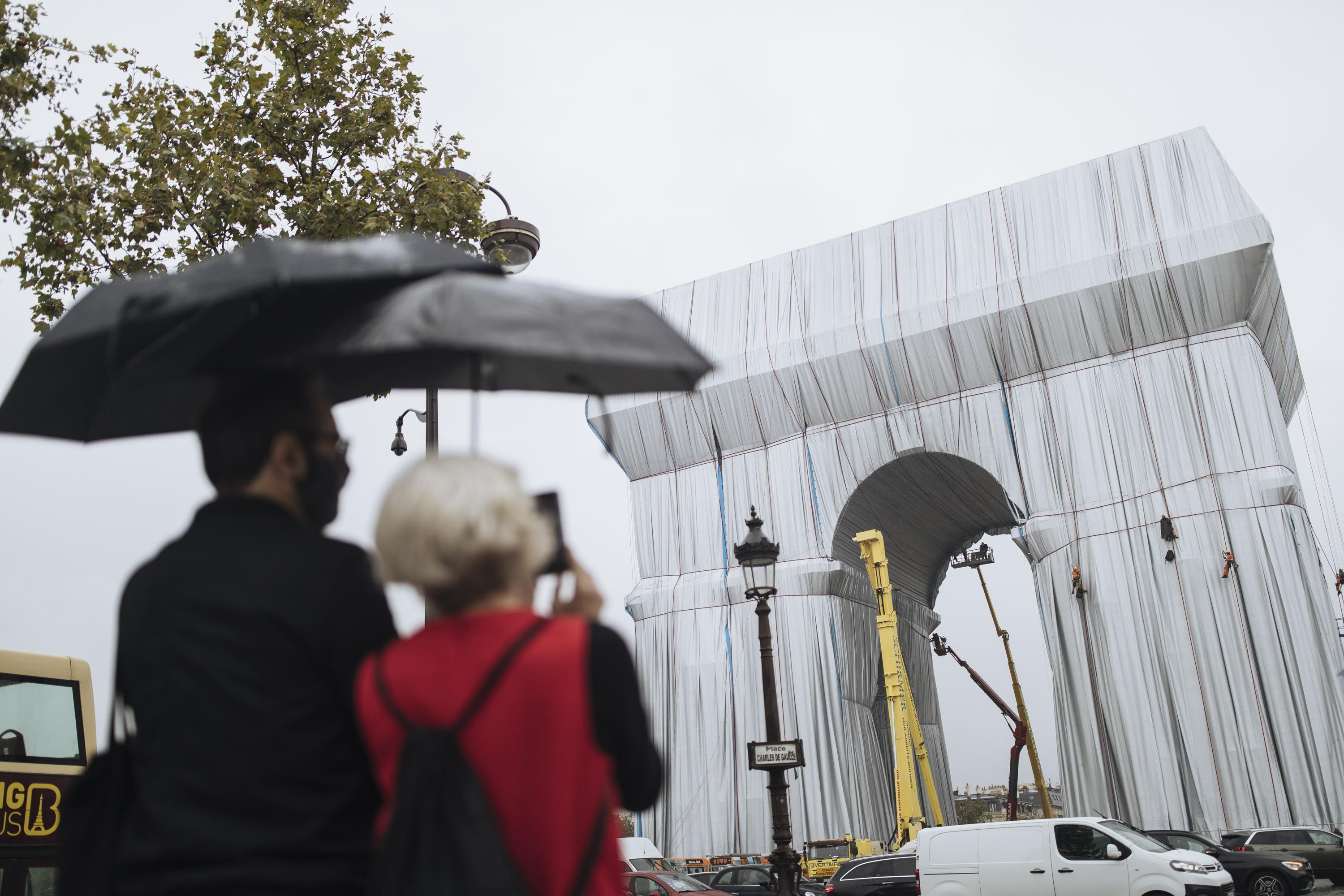 The Arc de Triomphe in Paris is being wrapped in cloth