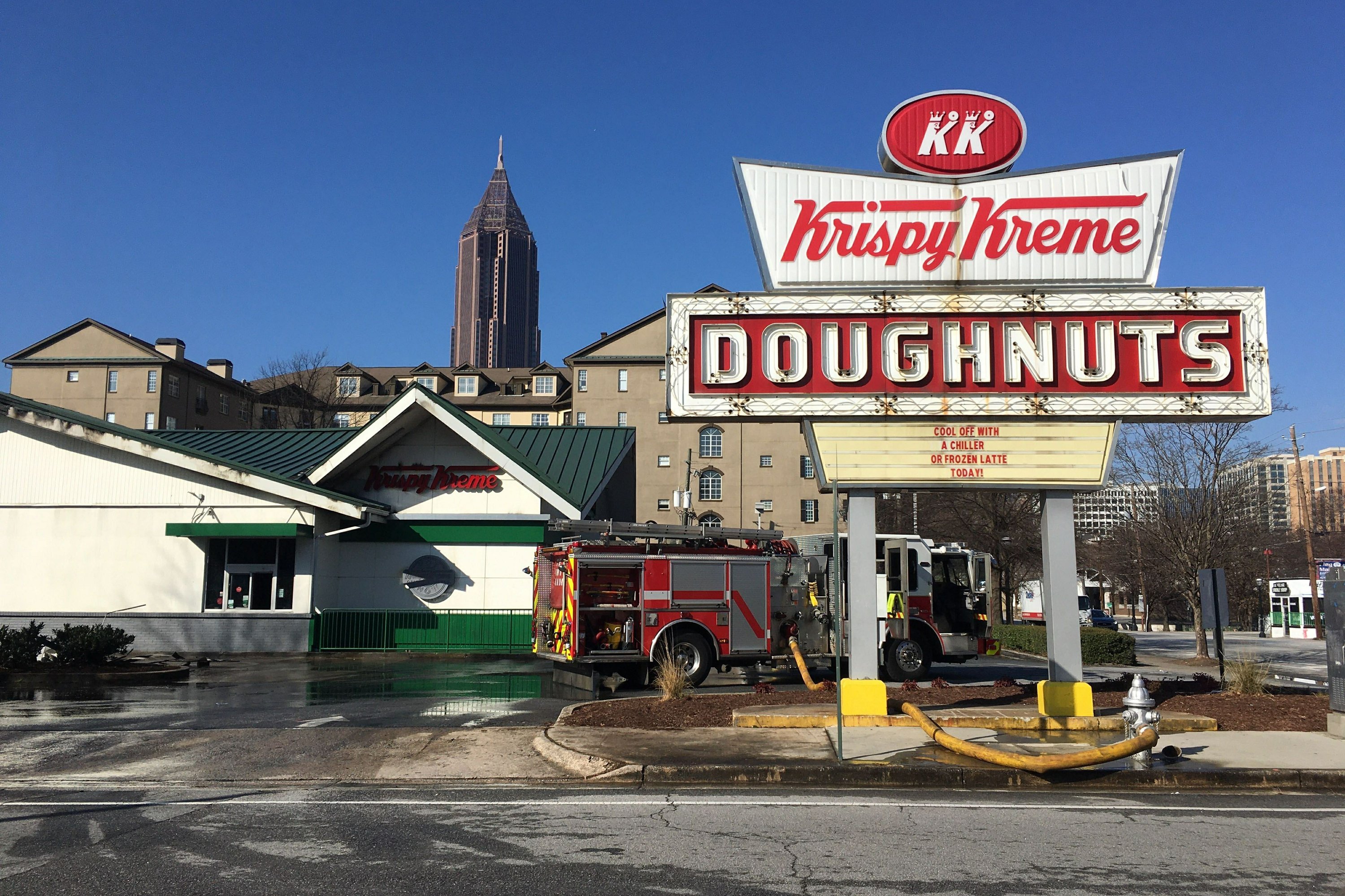 The historic Atlanta Krispy Kreme of Shaq damaged by a major fire