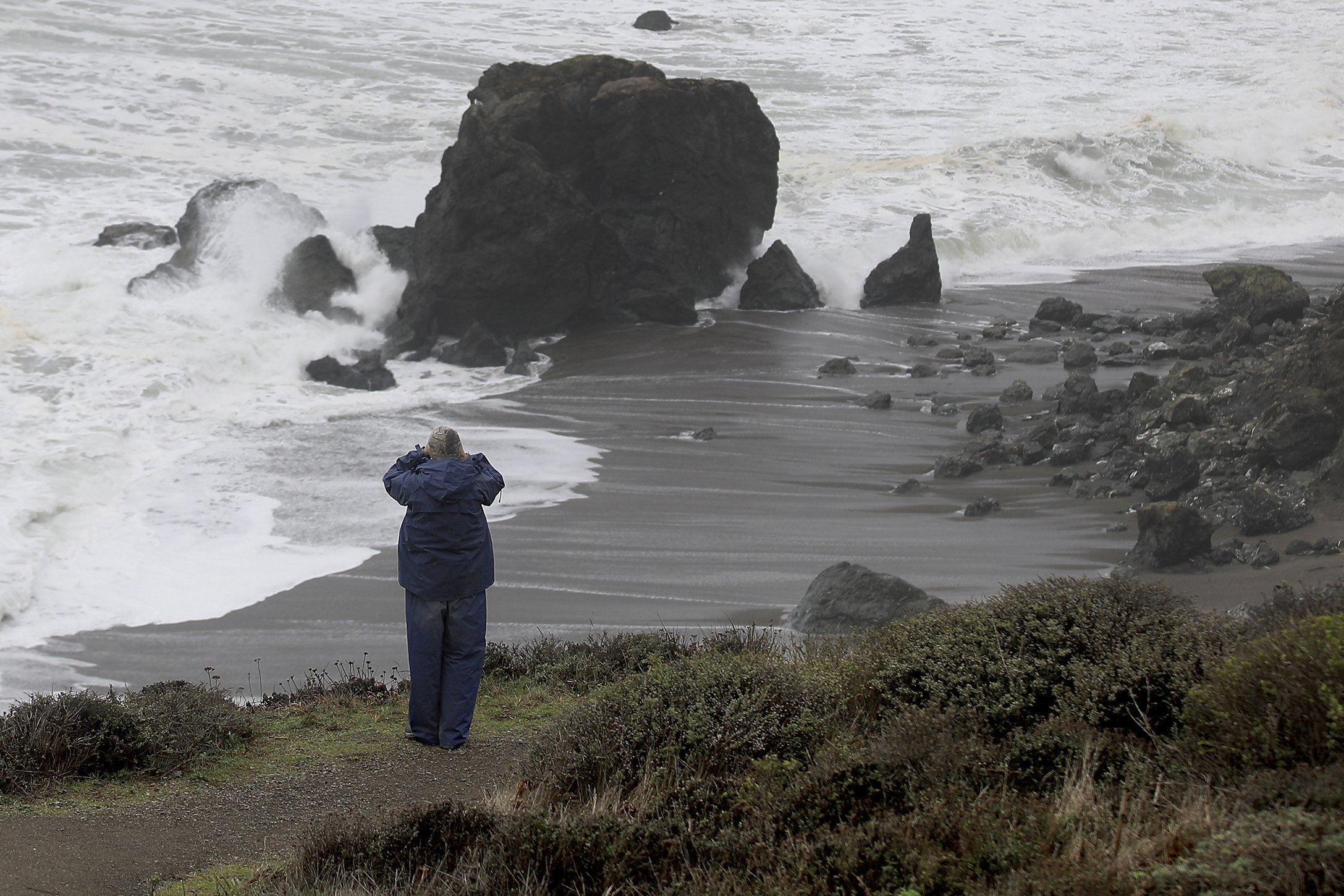 Father dies trying to rescue 2 kids swept off beach by wave AP News