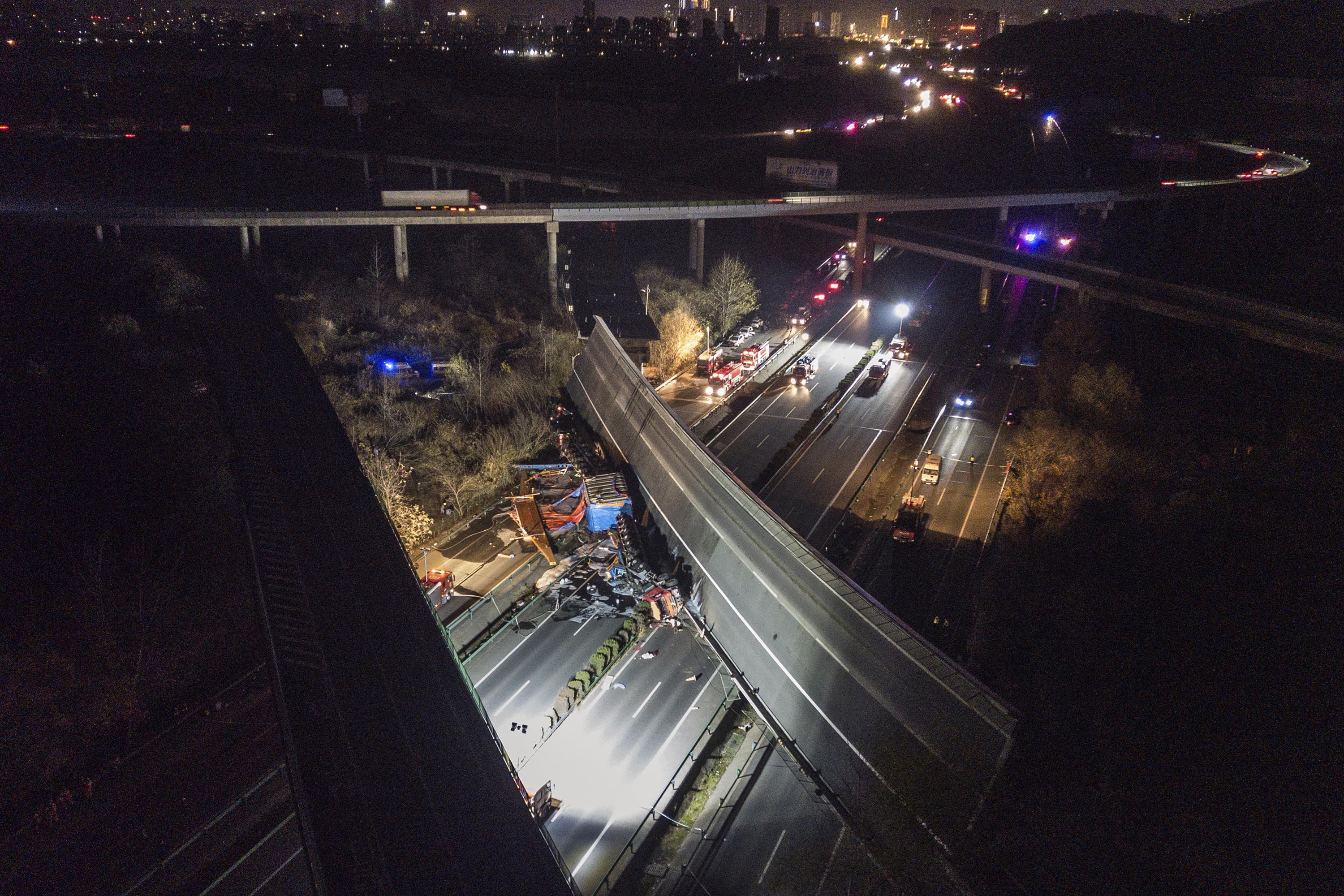 Effondrement autoroute Chine