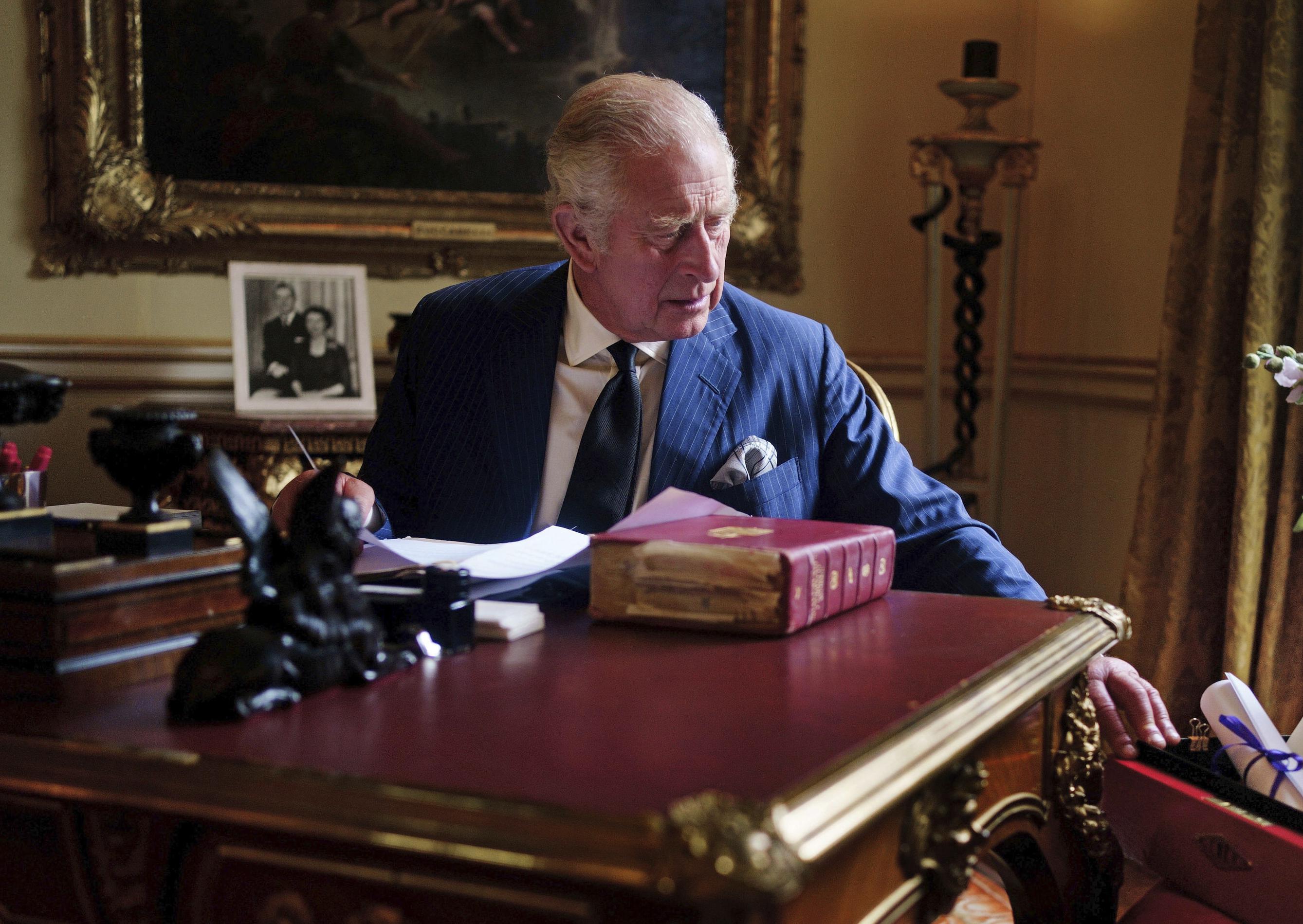 Buckingham Palace releases picture of King Charles at work thumbnail
