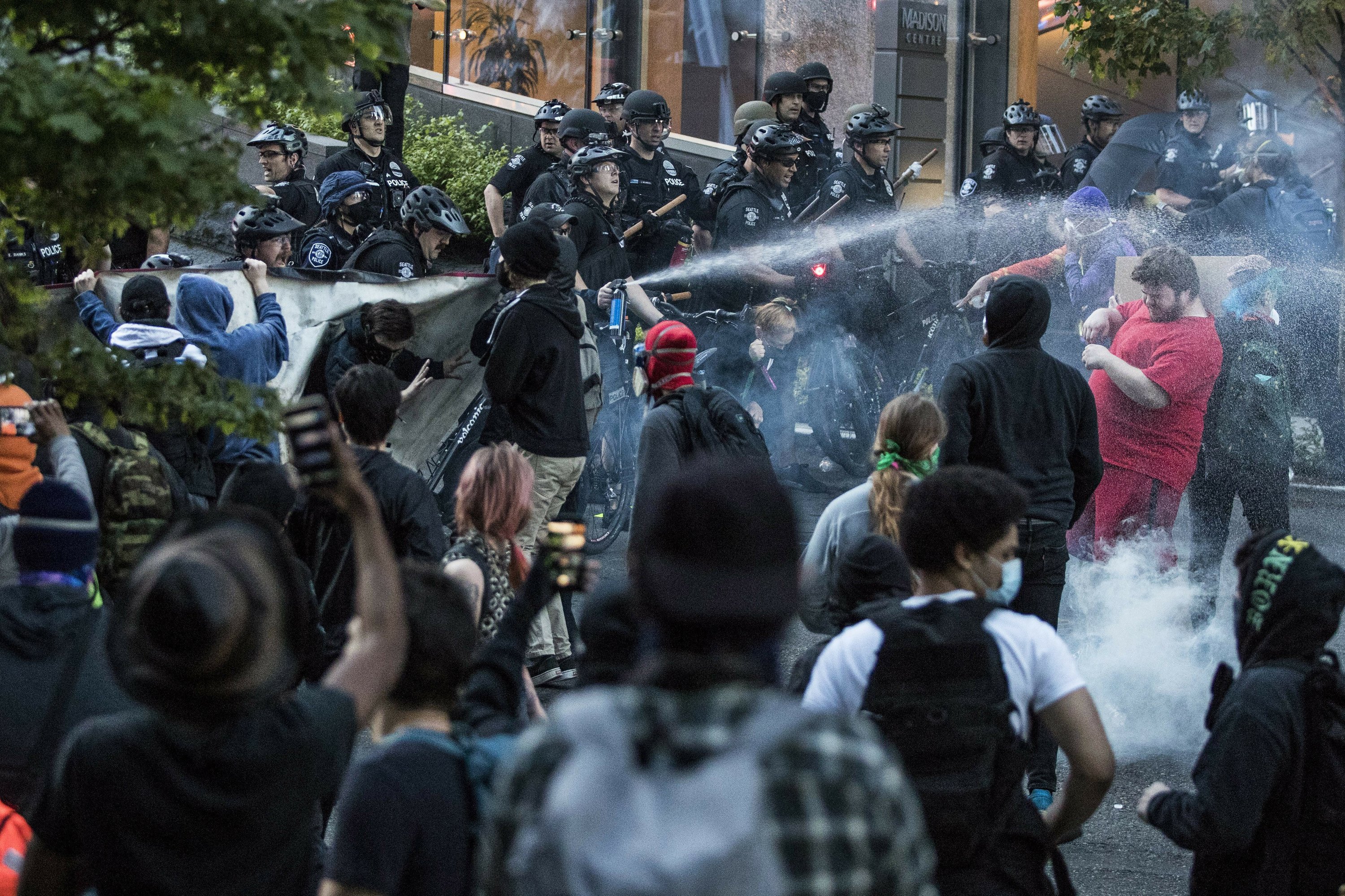 Downtown Storefront Smashed In Seattle George Floyd Protest