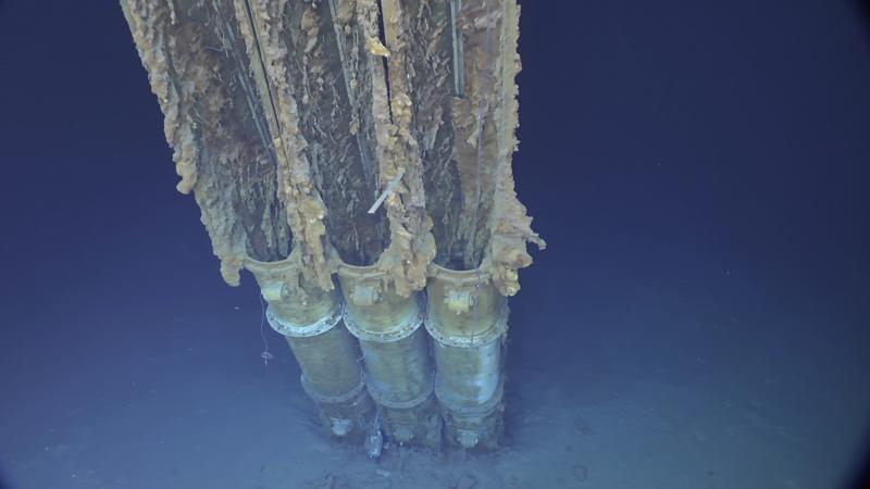 In this Wednesday, June 22, 2022, image provided by Caladan Oceanic, the three-tube torpedo launcher that was part of the USS Samuel B. Roberts can be seen underwater off the Philippines in the Western Pacific Ocean. The U.S. Navy destroyer that engaged a superior Japanese fleet in the largest sea battle of World War II in the Philippines has become the deepest wreck to be discovered, according to explorers. (Caladan Oceanic via AP)