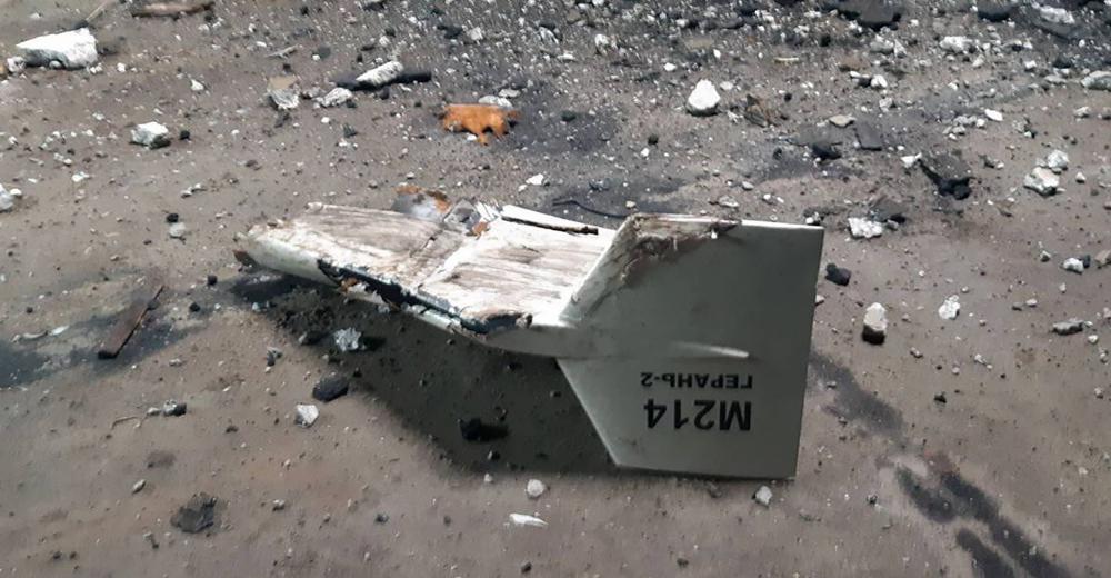 This undated photograph released by the Ukrainian military's Strategic Communications Directorate shows the wreckage of what Kyiv has described as an Iranian Shahed drone downed near Kupiansk, Ukraine. Ukraine's military claimed Tuesday, Sept. 13, 2022, for the first time that it encountered an Iranian-supplied suicide drone used by Russia on the battlefield, showing the deepening ties between Moscow and Tehran as the Islamic Republic's tattered nuclear deal with world powers hangs in the balance. (Ukrainian military's Strategic Communications Directorate via AP)