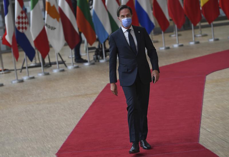 Dutch Prime Minister Mark Rutte arrives for an EU summit at the European Council building in Brussels, Thursday, June 24, 2021. At their summit in Brussels, EU leaders are set to take stock of coronavirus recovery plans, study ways to improve relations with Russia and Turkey, and insist on the need to develop migration partners with the countries of northern Africa, but a heated exchange over a new LGBT bill in Hungary is also likely. (John Thys, Pool Photo via AP)