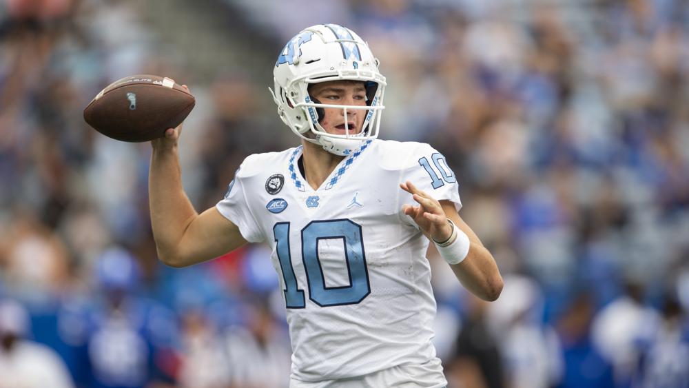 Drake Maye, Omarion Hampton lead UNC to 35-28 win over Georgia State