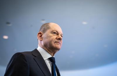 El canciller alemán Olaf Scholz en Berlín el 21 de enero del 2022. (Michael Kappeler/Pool via AP)